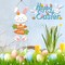 Easter Decorations Rabbit Sign Hanging Wall Decor Bunny Carrot Happy Easter Door Signs with Ropes Decorative Easter Theme Sign Plaque Hanger for Easter Home Wall Door Indoor Outdoor Spring Decoration